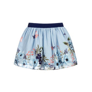 Blue Butterfly Print Skirt