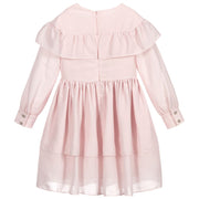 Pale Pink Bow Collar Dress